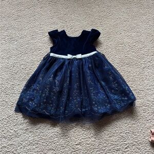 Jona Michelle Navy and Silver Formal Kids Dress